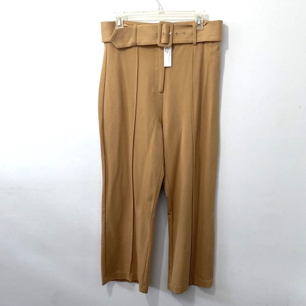 Drew Women's Size 12 NWT Belted Straight Leg Knit Pants Camel Beige 81443